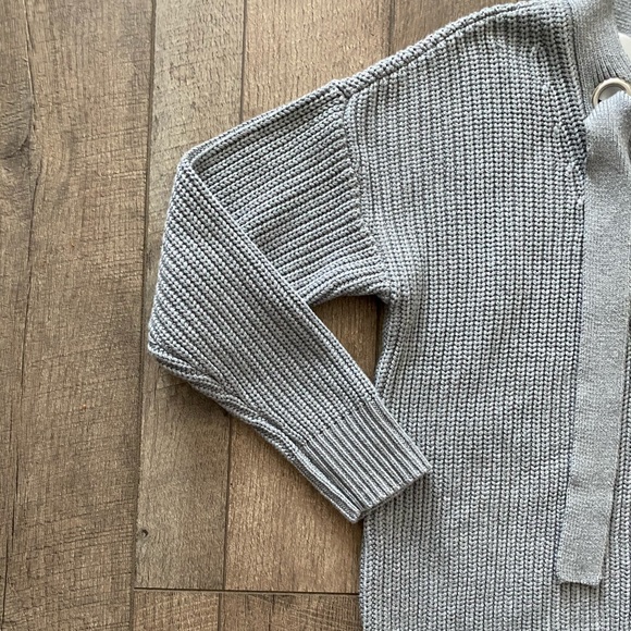 Michael Kors grommet lace-up front gray sweater - Picture 3 of 5